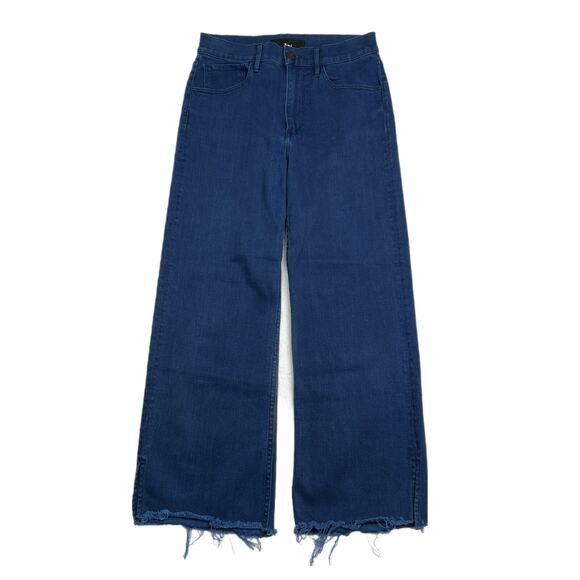3x1 W4 Shelter Wide-Leg Crop Jeans with Raw-Edge Hem In Arrow Blue Womens 27 - Picture 1 of 8